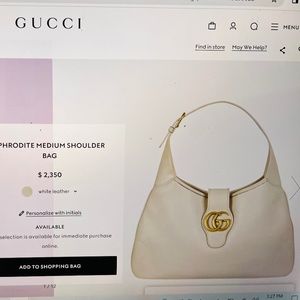 Gucci Aphrodite Medium Shoulder Bag White Leather